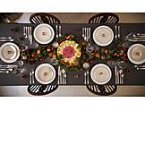   Table cover, Dining table, Christmas dinner