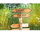   Summer, Footpath Sign