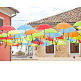   Old town, Novigrad, Umbrellas