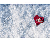   Gefroren, Schnee, Rotes Herz