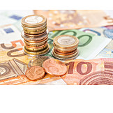   Euro, Münzstapel, Bargeld