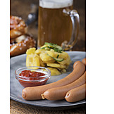   Potato Salad, Ketchup, Sausages