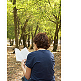   Woman, Nature, Reading