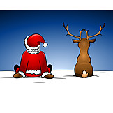   Waiting, Santa Clause, Reindeer