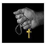   Religion, Crucifix, Rosary Beads