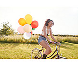   Teenager, Radfahren, Luftballons