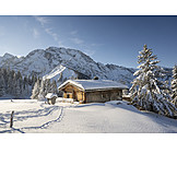   Verschneit, Berghütte, Alm, Purtschellerhaus