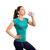   Woman, Drinking, Water, Sports Training