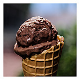   Ice, Ice Cream, Ice Cream Wafer, Ice Cream Cone, Scoop, Chocolate Ice Cream