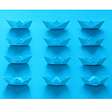   Blau, Papierschiff, Origami