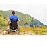   Berge, Ausflug, Rollstuhlfahrer