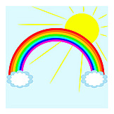   Cloudscape, Sun, Rainbow