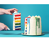   Torte, Geburtstagskuchen, Regenbogenkuchen