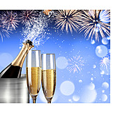   New Years Eve, Champagne, Cork, Bang