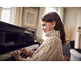   Girl, Joy, Piano Playing