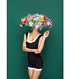  Woman, Flower hat