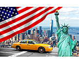   Usa, New York, Yellow Cab