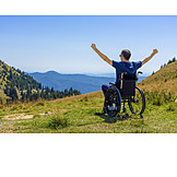   Berge, Aussicht, Jubel, Rollstuhlfahrer