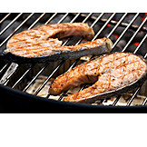   Broiling, Grill, Slice of salmon