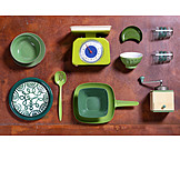   Kunststoff, Design, Grün, Sammlung, Küchenbedarf, Vintage