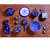   Blau, Emaille, Sammlung, Küchenutensilien