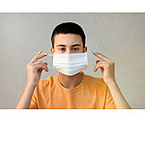   Teenager, Pandemic, Mouth And Nose Protection