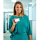   Office, Contact, Business Card, Businesswoman