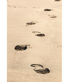   Beach, Footprints, Sandy