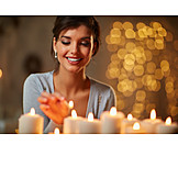   Lights, Candle, Igniting, Candlelight, Bokeh