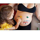   Mother, Painting, Pregnant, Daughter