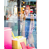   Woman, On The Move, Shopping, Window Shopping