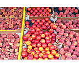  Fruit, Peach, Nectarines, Market Stall, Mountain Peach