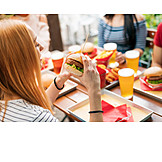   Eating, Fast Food, Hamburger, Friends, Burger