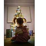   Toddler, Christmas Eve, Christmas Tree