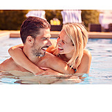   Couple, Laughing, Summer, Fun, Pool