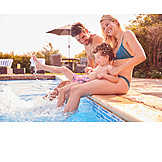   Parent, Pool, Son, Family Vacations, Splashing