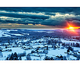   Sonnenuntergang, Winter, Neuschönau