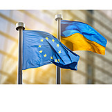   Zusammenarbeit, Flagge, Eu, Europäisch, Ukraine