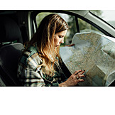  Landkarte, Autofahrt, Orientierungslos, Roadtrip
