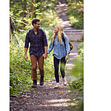   Couple, Holding Hands, Hiking, Hiking