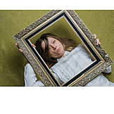   Young Woman, Portrait, Picture Frame
