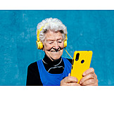   Active Seniors, Smart Phone, Young At Heart, Listening Music