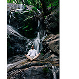   Waterfall, Harmony, Yoga, Meditate