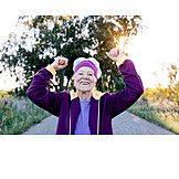   Running, Ecstatic, Active Senior