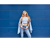   Young Woman, Jeans, Self Confident, Cool