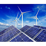   Windkraftanlage, Energiequelle, Sonnenkraftwerk