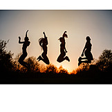   Summer, Jump, Freedom, Silhouette, Carefree