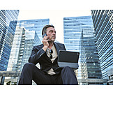   Businessman, Business, Urban, Online, Mobil, Smart Phone