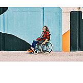   Unterwegs, Urban, Rollstuhl, Rollstuhlfahrerin