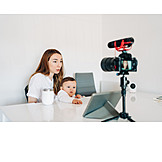   Baby, Mother, Video Camera, Recording, Vlog